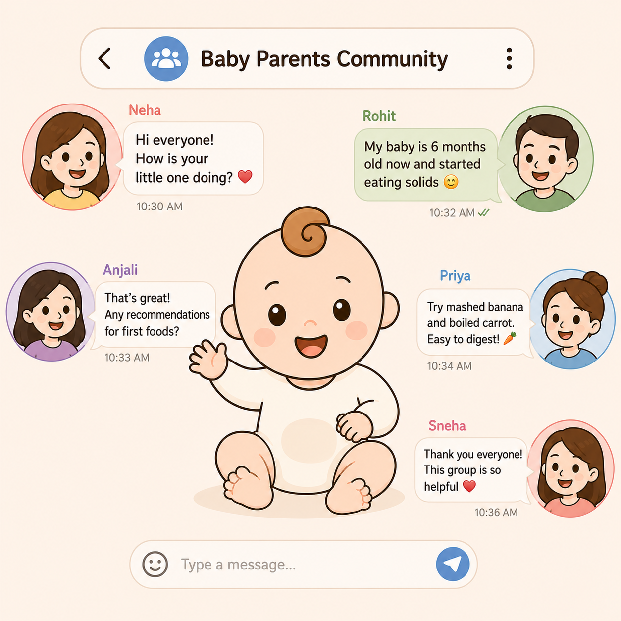Baby Care App chat